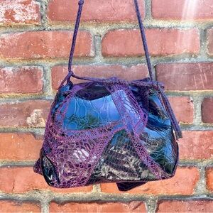 Catlos Falchi for Target Purple Faux Leather Patchwork Women's Bag